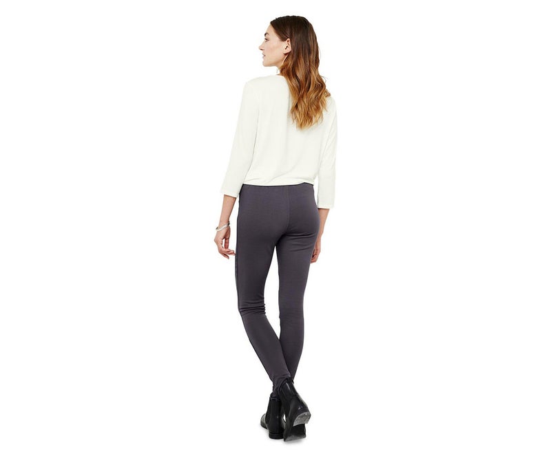 Tchibo Women Regular Fit Plain Skinny Pants, Anthracite - Image 3
